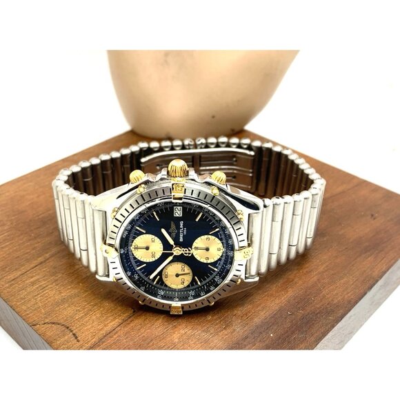 Breitling Men's Watch B13047 Swiss Automatic Chronograph 18K Gold Steel 40mm - Picture 7 of 13